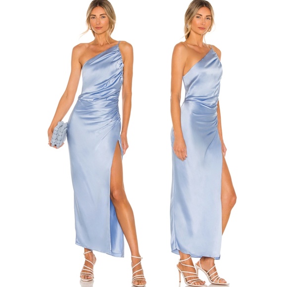 The sei X REVOVLE One Shoulder Midi Dress in Sky size 6 NWT - Picture 2 of 13